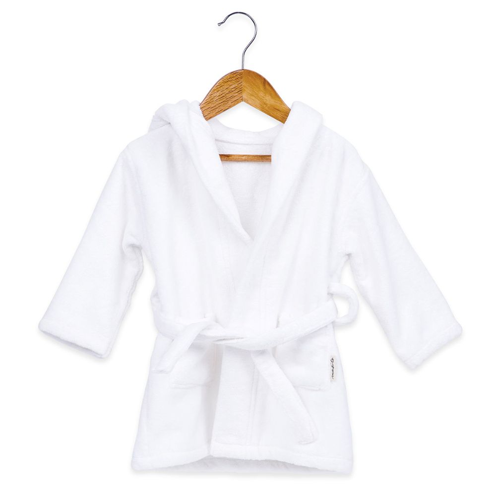 Masilo Hooded Personalised Baby Robe - Ivory