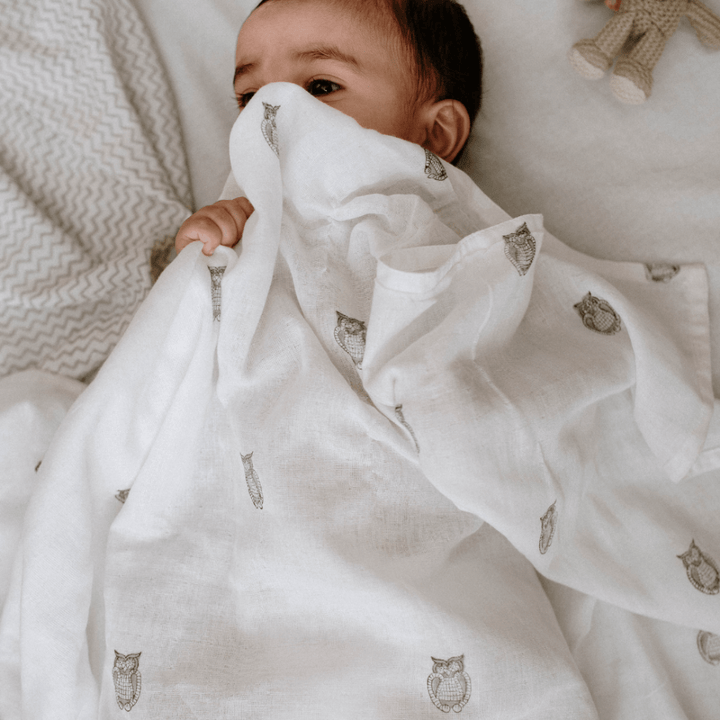 Raamae Muslin Swaddle Set - Owl