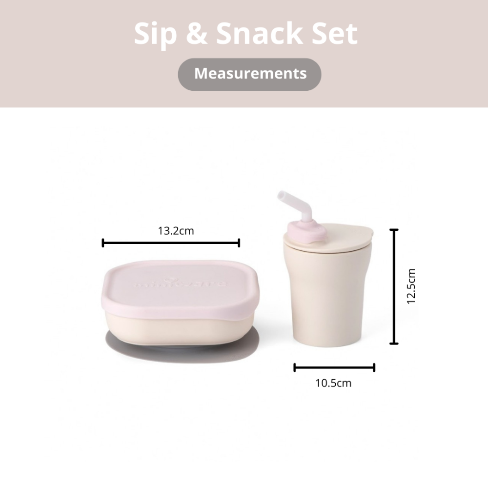 Miniware Sip & Snack- Suction Bowl with Sippy Cup Feeding Set