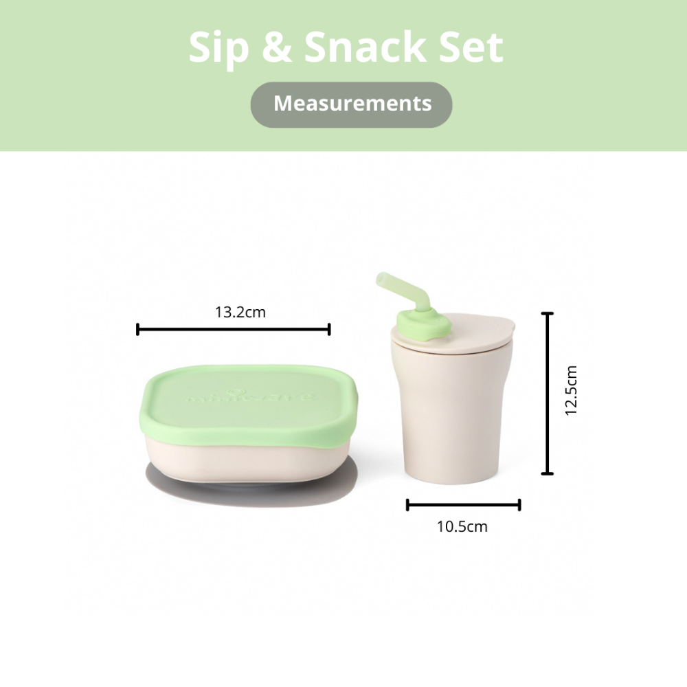 Miniware Sip & Snack- Suction Bowl with Sippy Cup Feeding Set