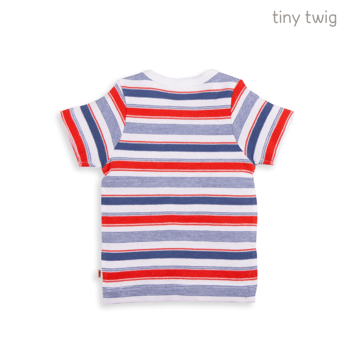 Tiny Twig Round Neck Tee Mariner Stripes