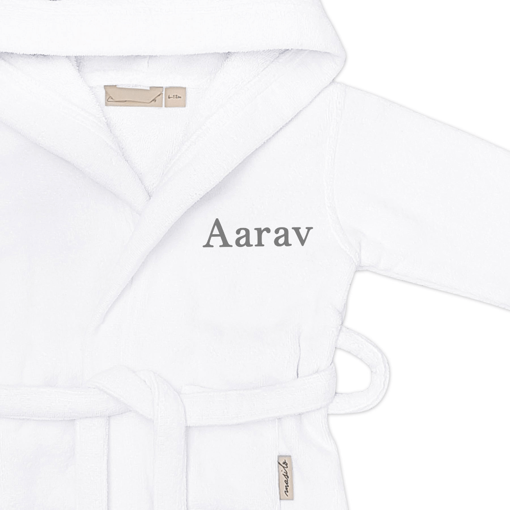 Masilo Hooded Personalised Baby Robe - Panda