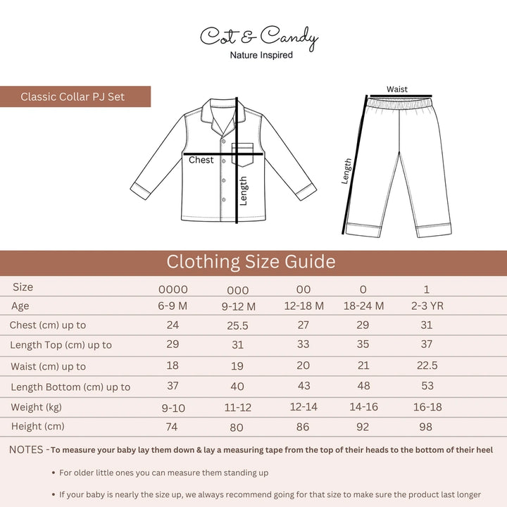 Cot &amp; Candy Baby Organic Classic Collar PJ Set - Cuddle Bear