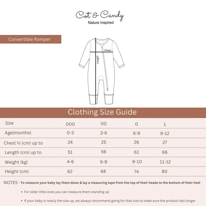 Cot &amp; Candy Baby Organic Convertible Zipsuit - Cuddle Bear
