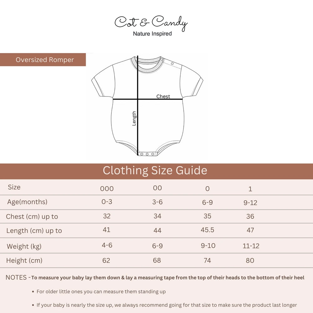 Cot &amp; Candy Baby Organic Oversized Bubble Romper - Retrocheckmate