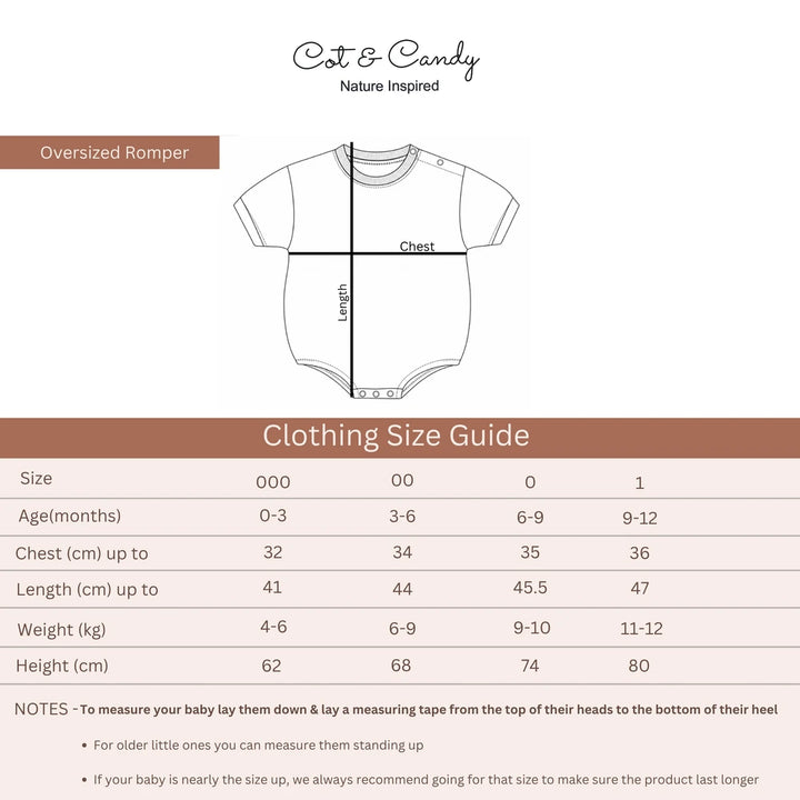 Cot &amp; Candy Baby Organic Oversized Bubble Romper - Retrocheckmate