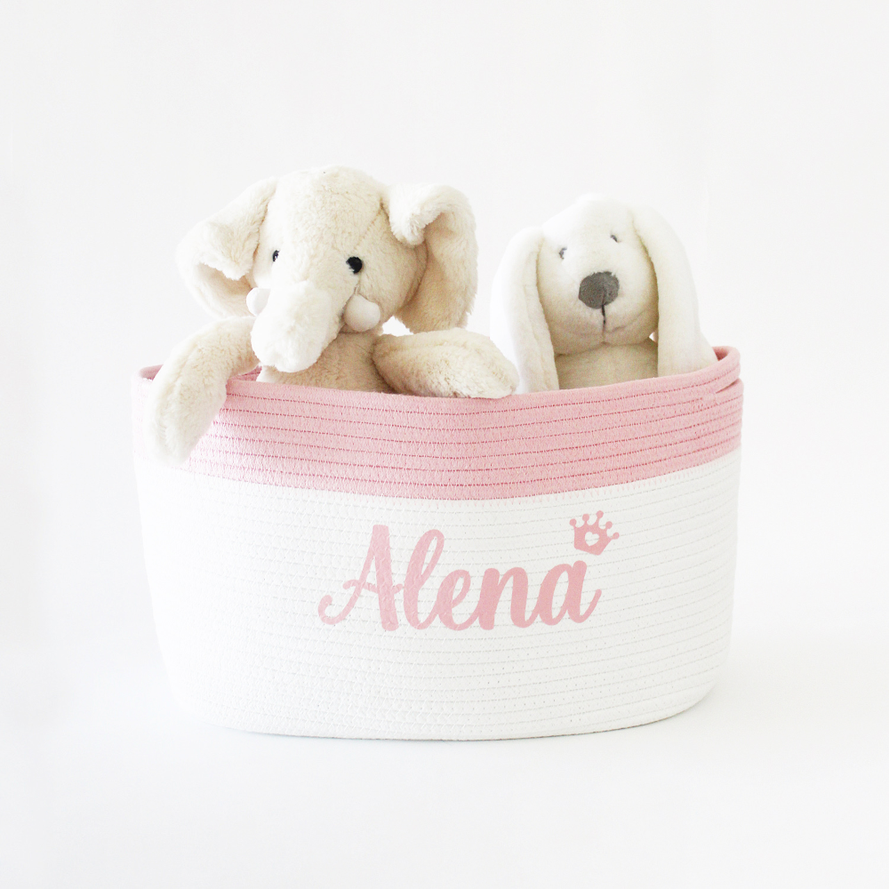 The Tiny Trove Personalized Storage Basket - Medium - Cursive