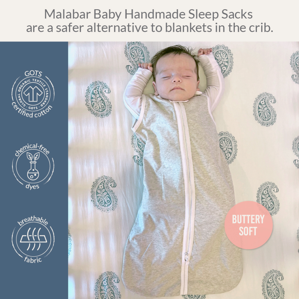 Malabar Baby Melange Wearable Baby Sleep Sack Lightweight Sky Blue AllThingsBaby