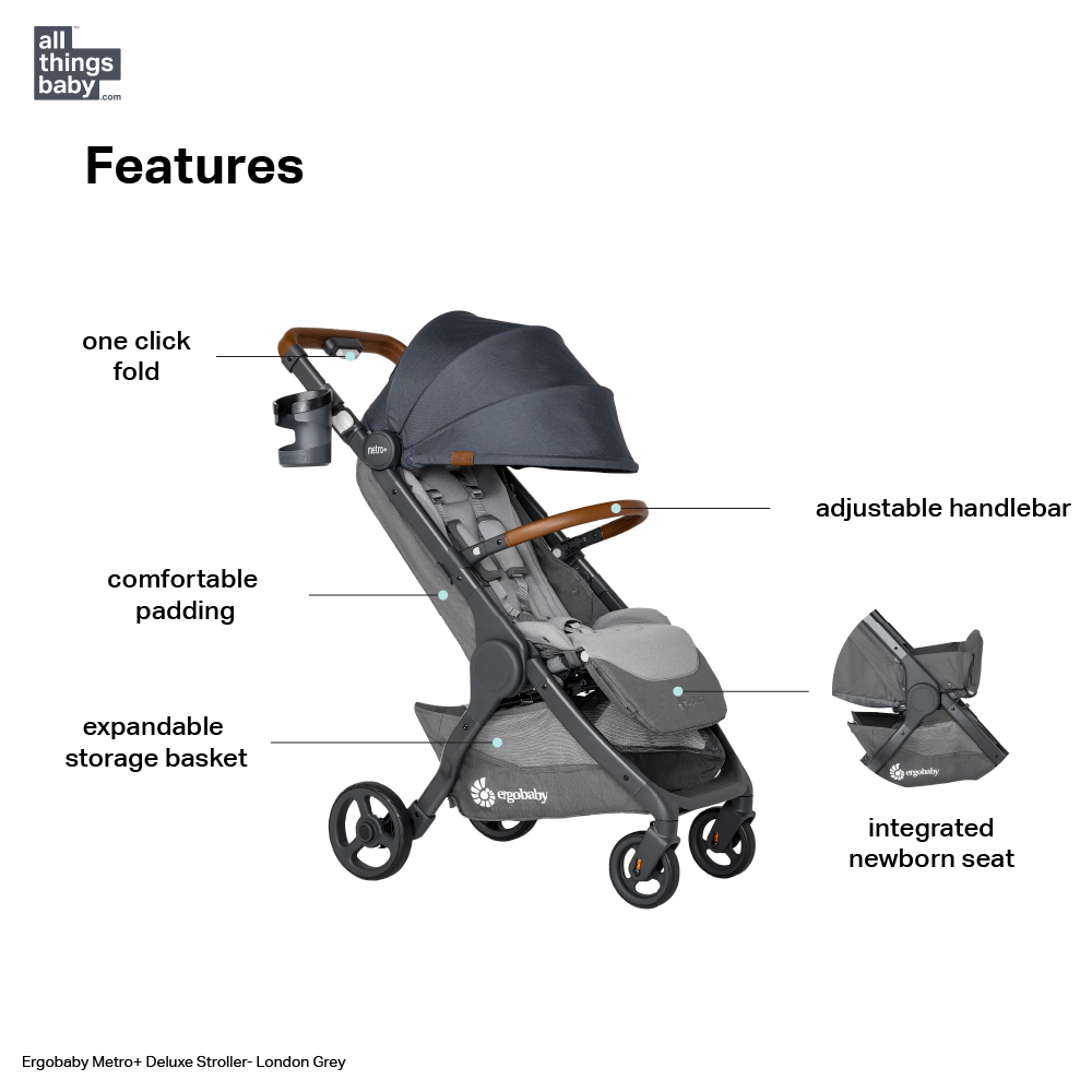 ergobaby metro+ carry bag dimensions Ergobaby Metro+ Deluxe Compact Stroller