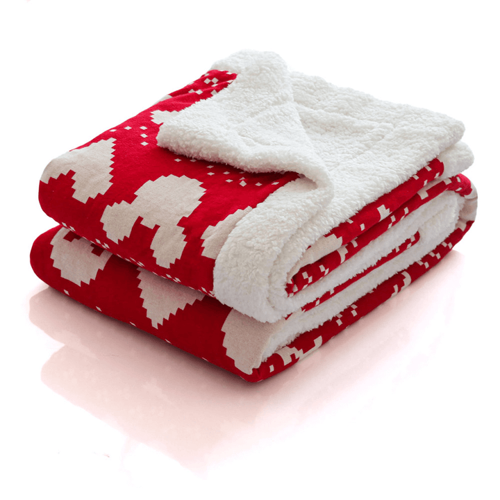 Pluchi Fairisle Christmas Mickey Mouse Sherpa Cotton Knitted Single Bed Blanket