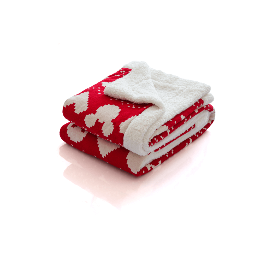 Pluchi Fairisle Christmas Mickey Mouse Sherpa Cotton Knitted Single Bed Blanket