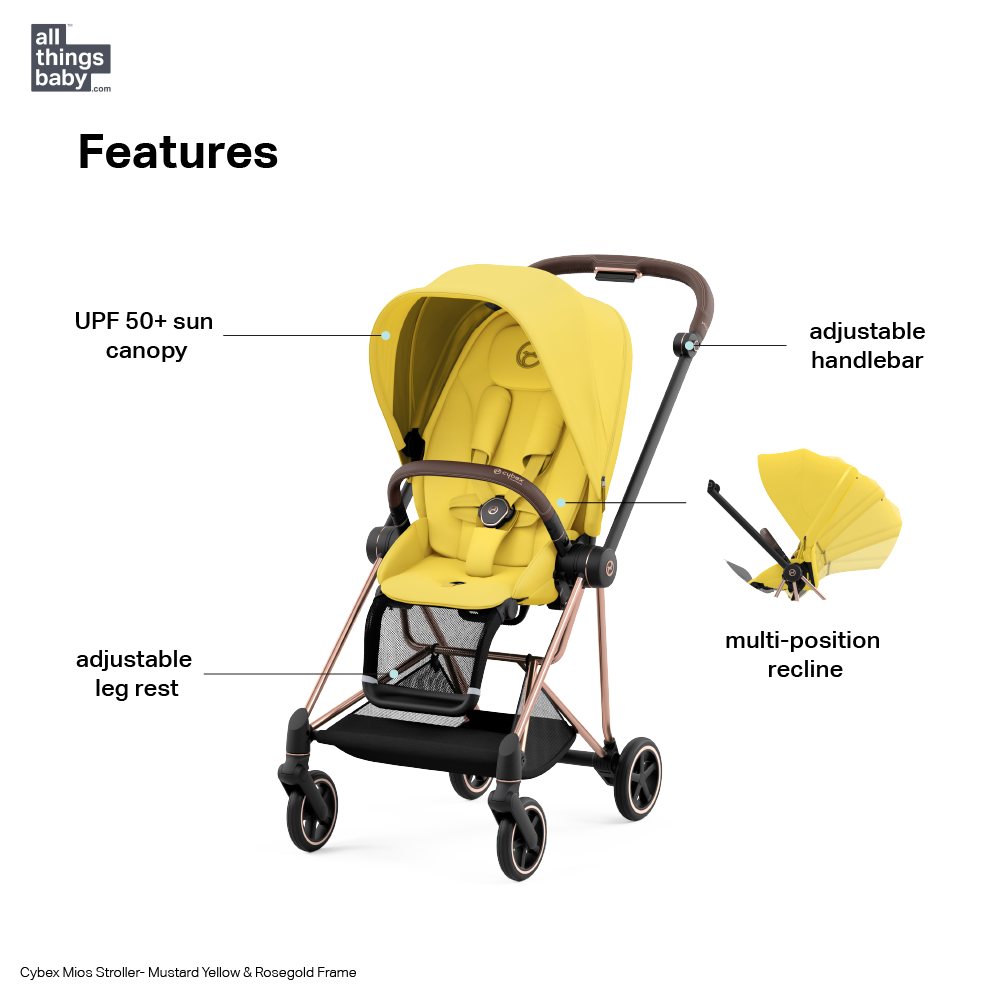 Cybex Mios Newborn-to-Toddler City Stroller (Rose Gold Frame)