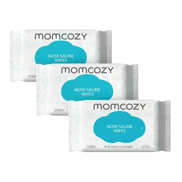 Momcozy Wipes Nose Saline Baby Wipes-90 Count (Pack of 3) White