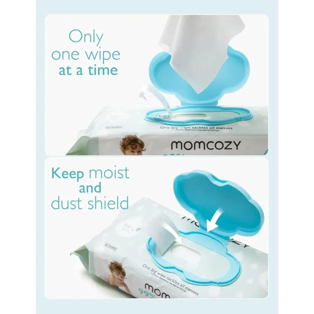 Momcozy Wipes Nose Saline Baby Wipes-90 Count (Pack of 3) White
