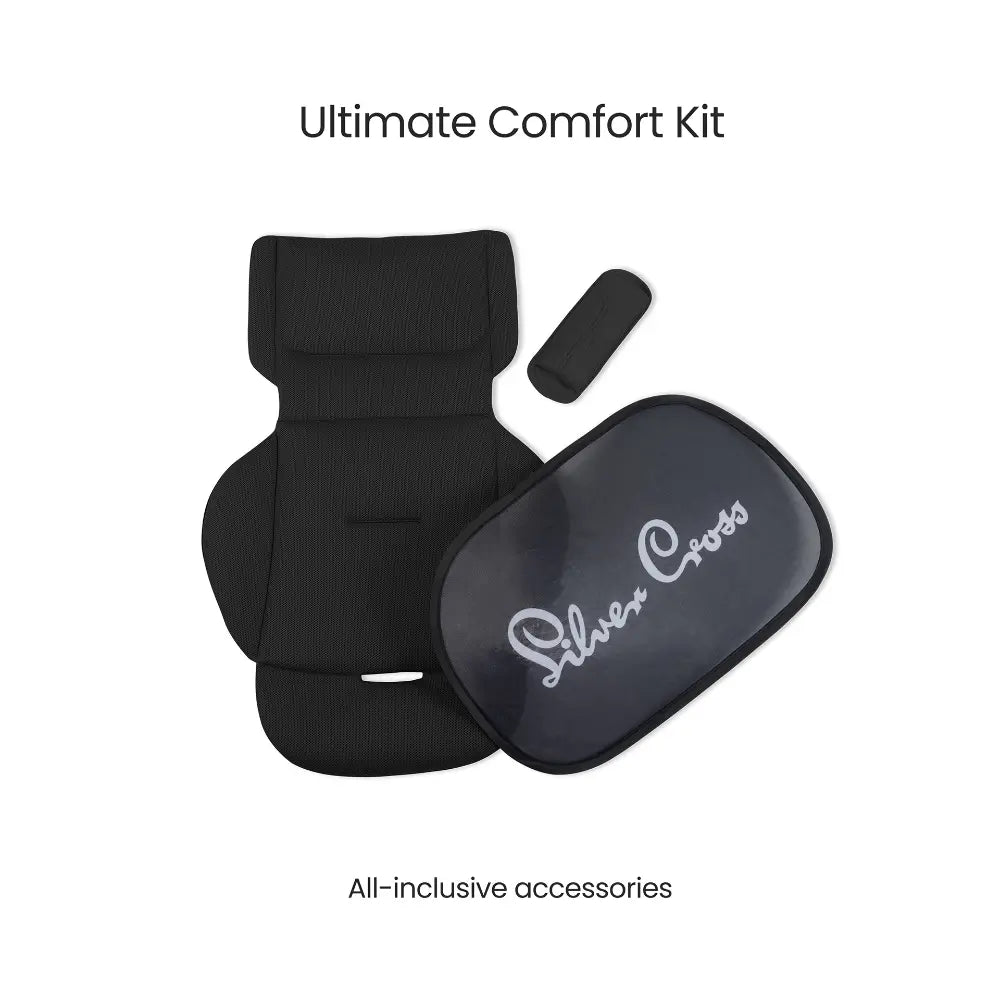 Silver Cross Motion 3 All Size 360° Baby Car Seat|Convertible Car Seat|AirTech Summer Removable &amp; Leakproof Liner|EasyFit Sprung Safety Harness|3 Position Recline|0 M+|Upto 12Y  -  Iconic Black
