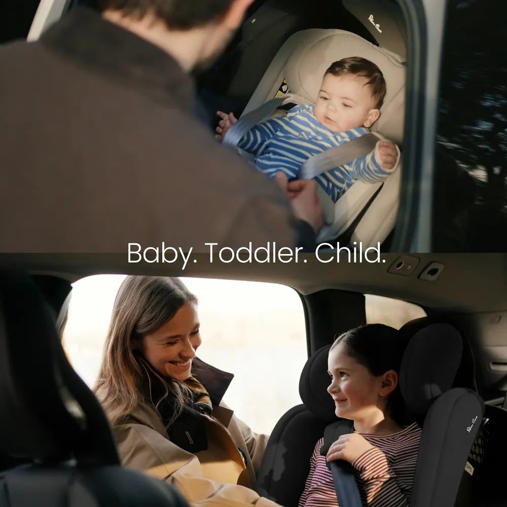 Silver Cross Motion 3 All Size 360° Baby Car Seat|Convertible Car Seat|AirTech Summer Removable &amp; Leakproof Liner|EasyFit Sprung Safety Harness|3 Position Recline|0 M+|Upto 12Y  -  Iconic Black