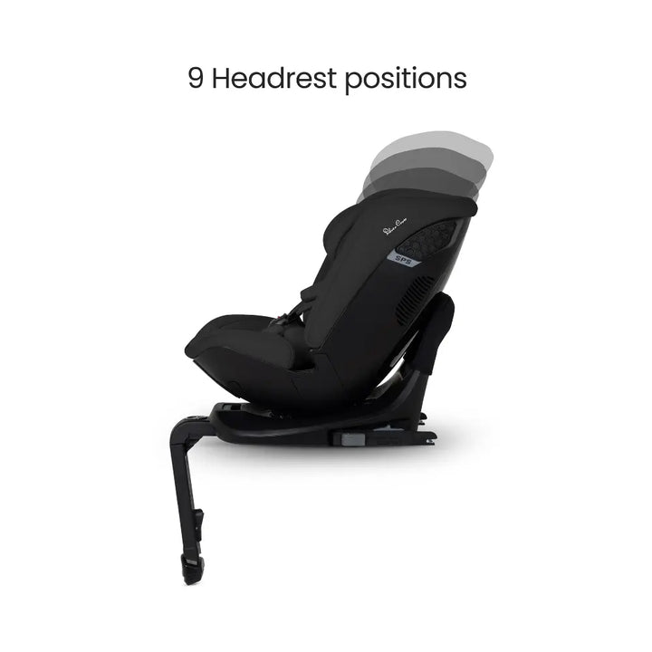 Silver Cross Motion 3 All Size 360° Baby Car Seat|Convertible Car Seat|AirTech Summer Removable &amp; Leakproof Liner|EasyFit Sprung Safety Harness|3 Position Recline|0 M+|Upto 12Y  -  Iconic Black