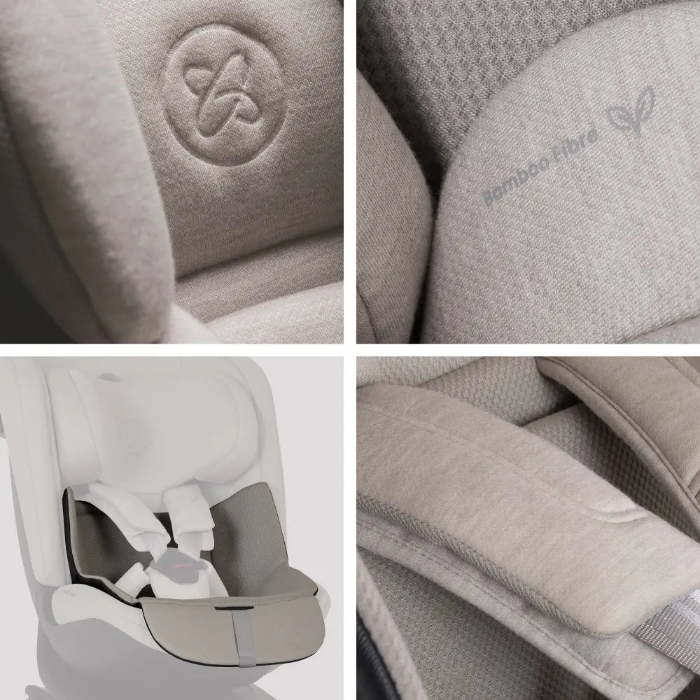 Silver Cross Motion 3 All Size 360° Baby Car Seat|Convertible Car Seat|AirTech Summer Removable &amp; Leakproof Liner|EasyFit Sprung Safety Harness|3 Position Recline|0 M+|Upto 12Y  -  Natural Taupe