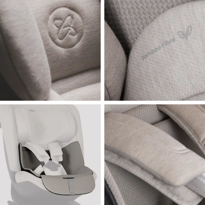 Silver Cross Motion 3 All Size 360° Baby Car Seat|Convertible Car Seat|AirTech Summer Removable &amp; Leakproof Liner|EasyFit Sprung Safety Harness|3 Position Recline|0 M+|Upto 12Y  -  Natural Taupe