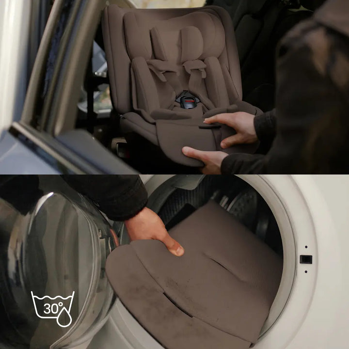 Silver Cross Motion 3 All Size 360° Baby Car Seat|Convertible Car Seat|AirTech Summer Removable &amp; Leakproof Liner|EasyFit Sprung Safety Harness|3 Position Recline|0 M+|Upto 12Y-Timeless - Cocoa