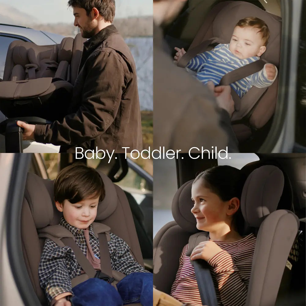 Silver Cross Motion 3 All Size 360° Baby Car Seat|Convertible Car Seat|AirTech Summer Removable &amp; Leakproof Liner|EasyFit Sprung Safety Harness|3 Position Recline|0 M+|Upto 12Y-Timeless - Cocoa