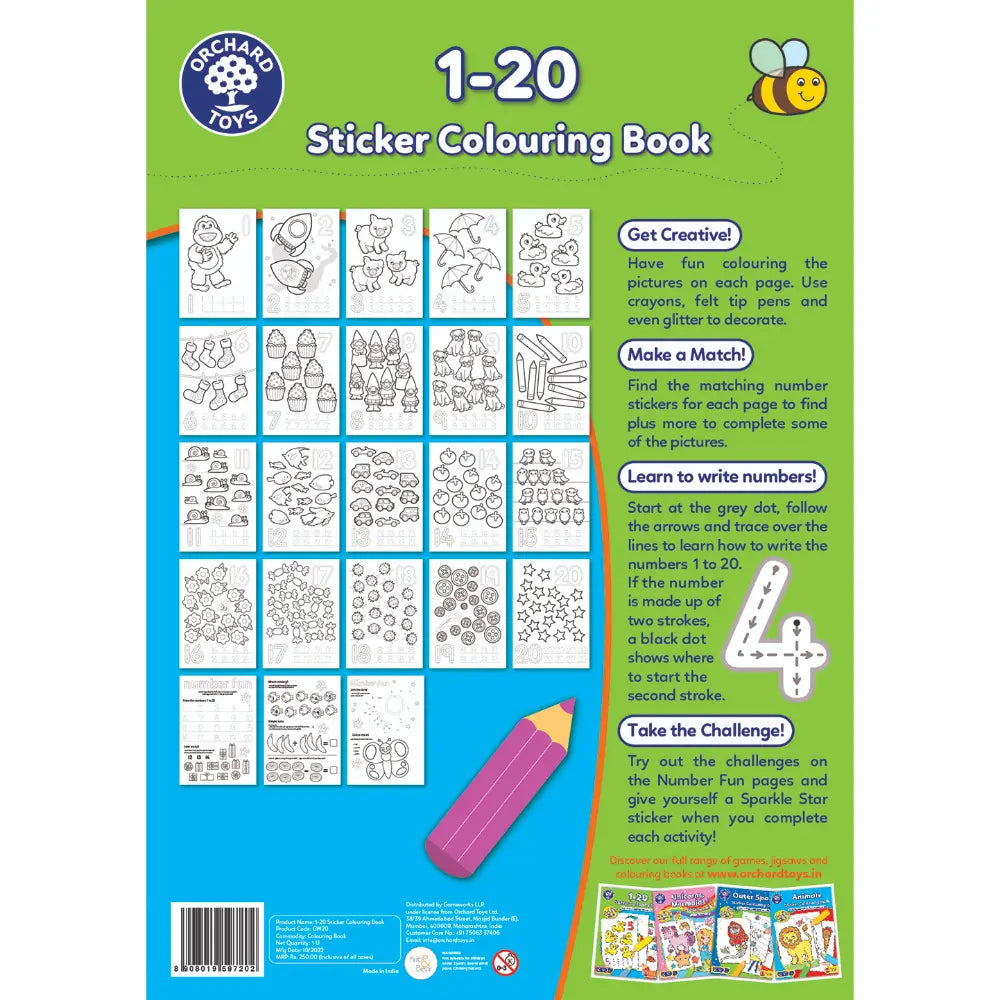 Orchard Toys 1-20 Sticker Colouring Book
