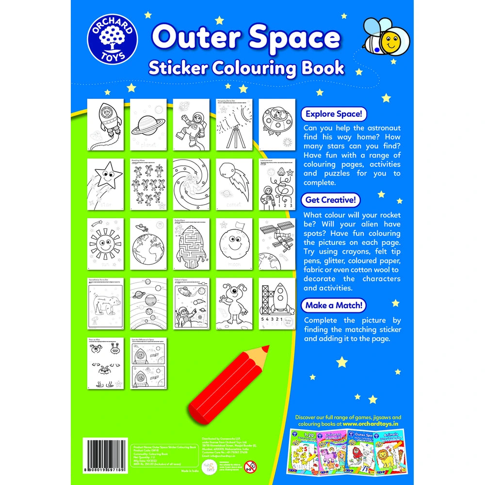 Orchard Toys Outer Space Sticker Colouring Book