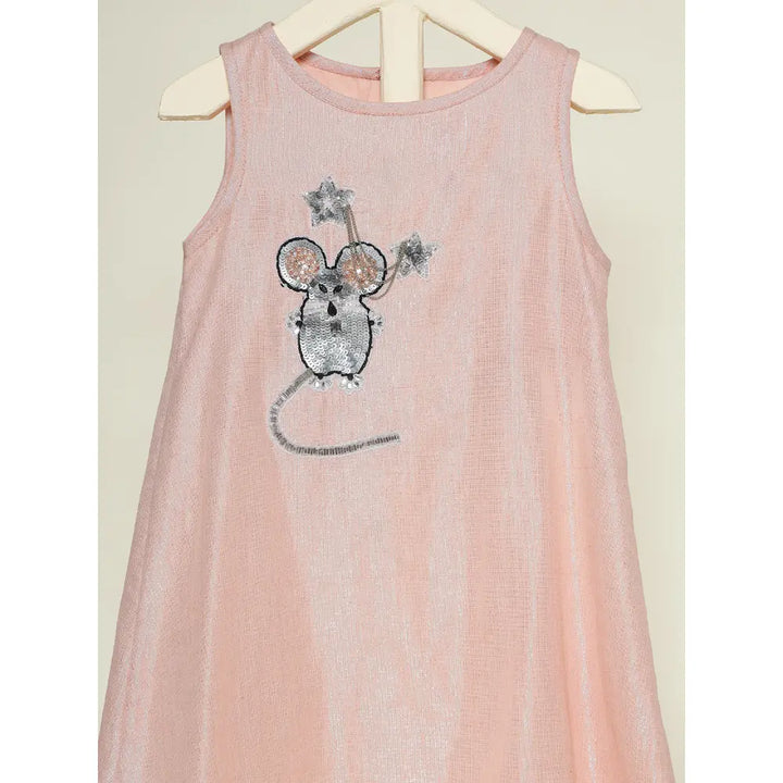 The Baby Trunk - Mouse Shift Dress &amp; Starsequin Tictac For Girls | Strawberry Pink Lurex