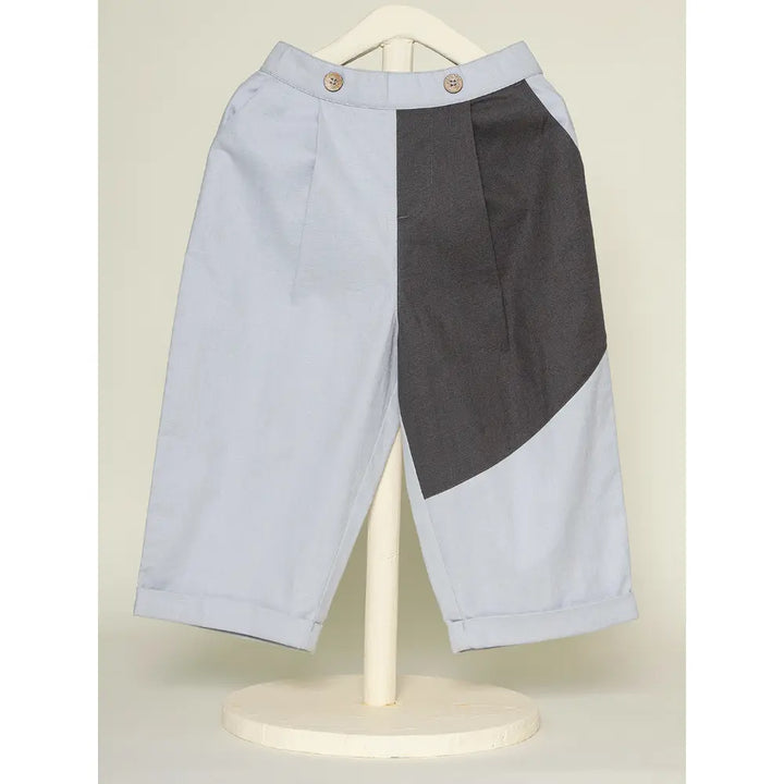 The Baby Trunk Unisex Comfy Patch Pants - Blue and Grey