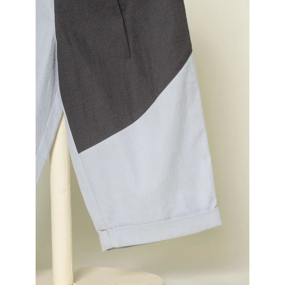 The Baby Trunk Unisex Comfy Patch Pants - Blue and Grey
