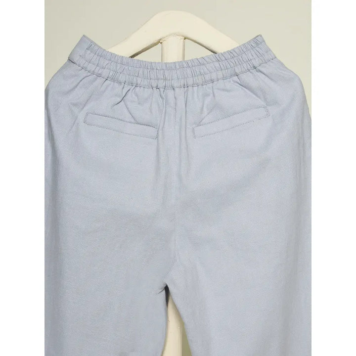 The Baby Trunk Unisex Comfy Patch Pants - Blue and Grey
