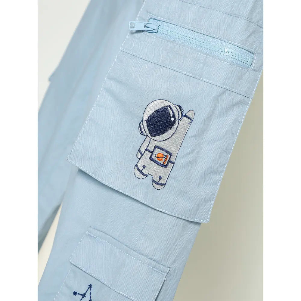 The Baby Trunk Unisex Astronaut Cargo Pants - Blue