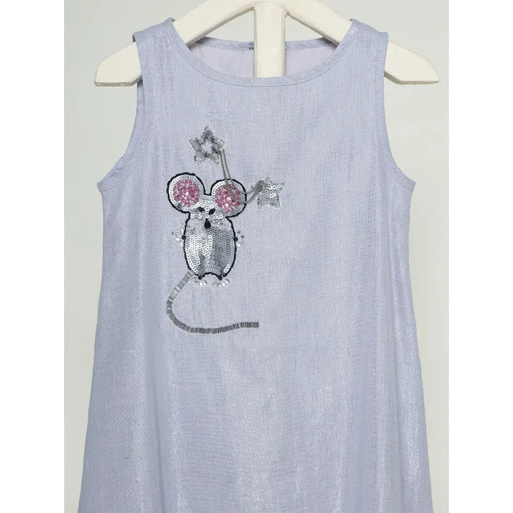 The Baby Trunk - Mouse Shift Dress &amp; Starsequin Tictac For Girls | Blue Lurex