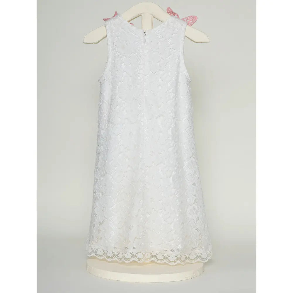 The Baby Trunk - Lace Applique Dress &amp; Butterfly TicTac For Girls