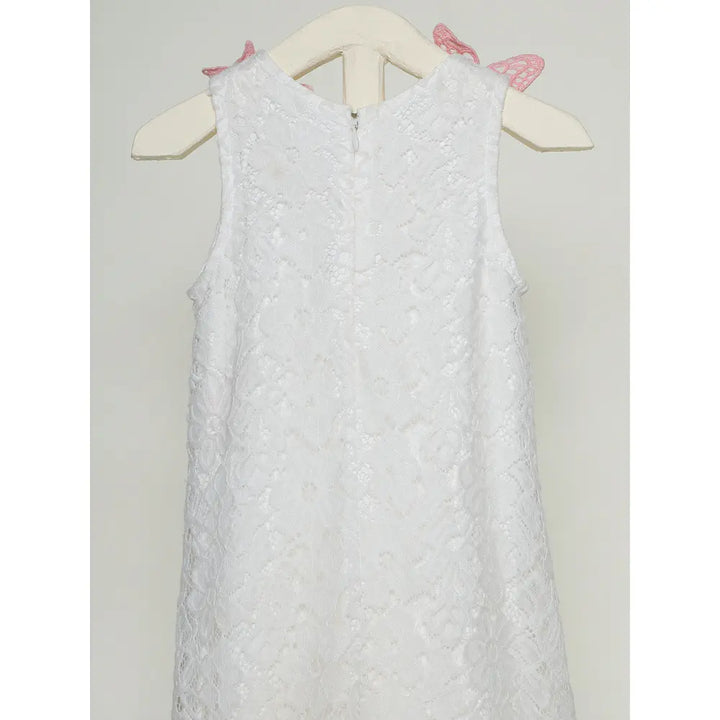 The Baby Trunk - Lace Applique Dress &amp; Butterfly TicTac For Girls