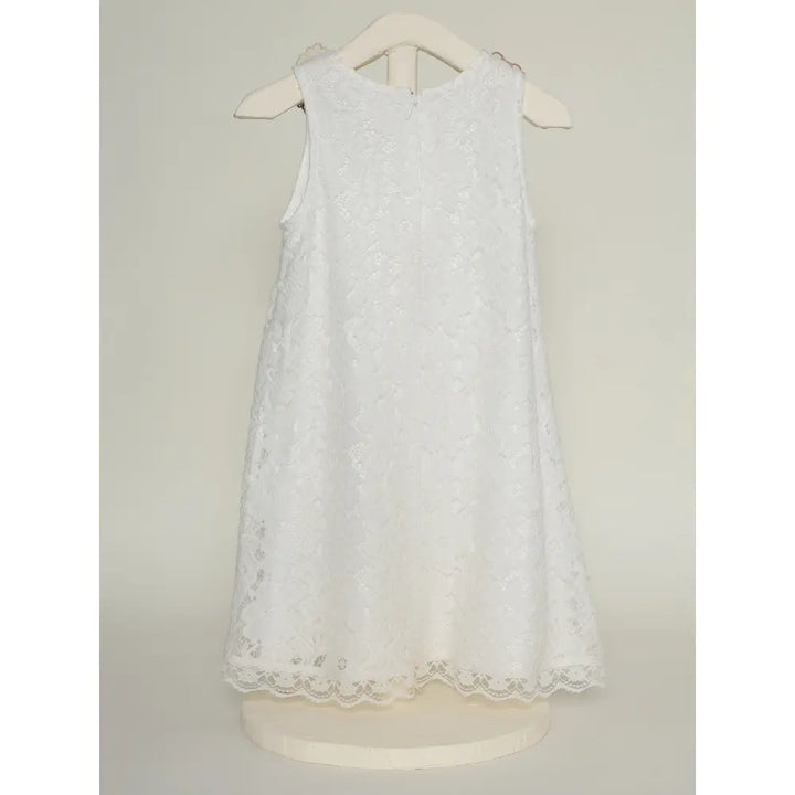 The Baby Trunk - Lace Applique Dress &amp; Flower TicTac For Girls
