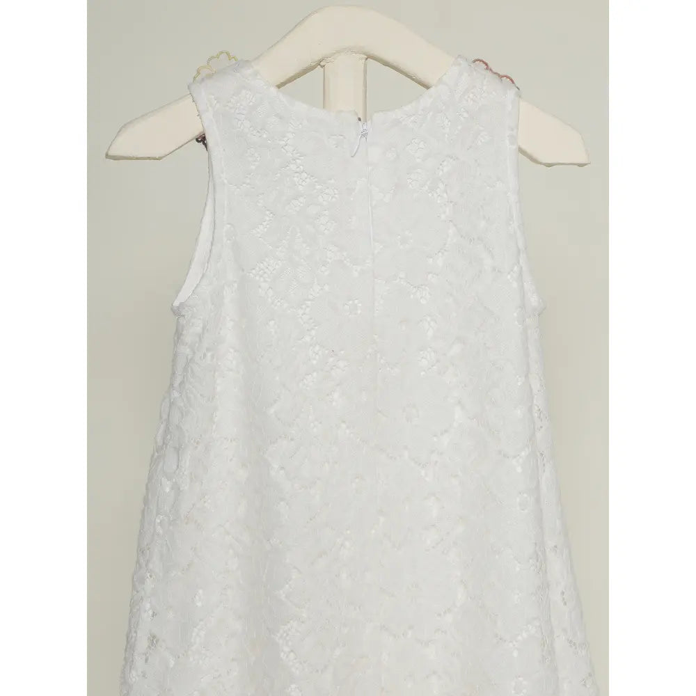 The Baby Trunk - Lace Applique Dress &amp; Flower TicTac For Girls