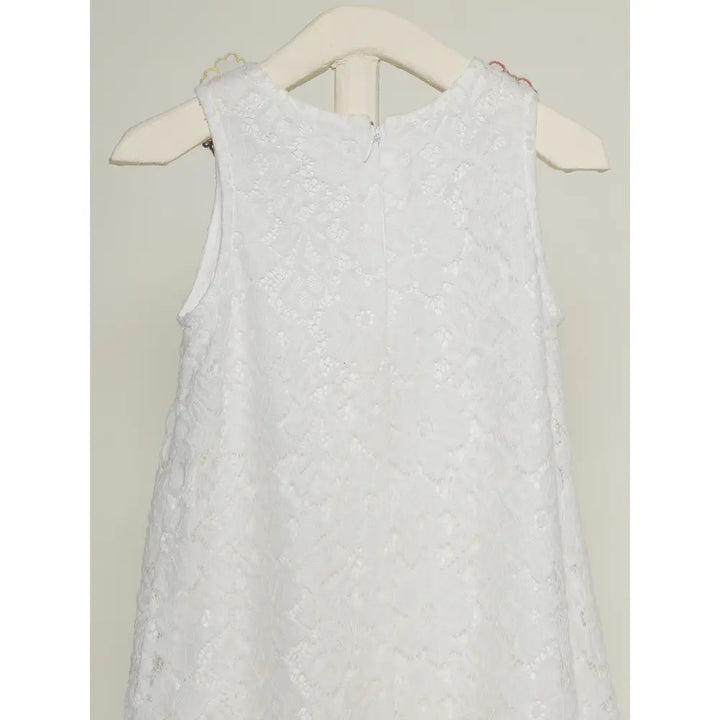 The Baby Trunk - Lace Applique Dress &amp; Flower TicTac For Girls