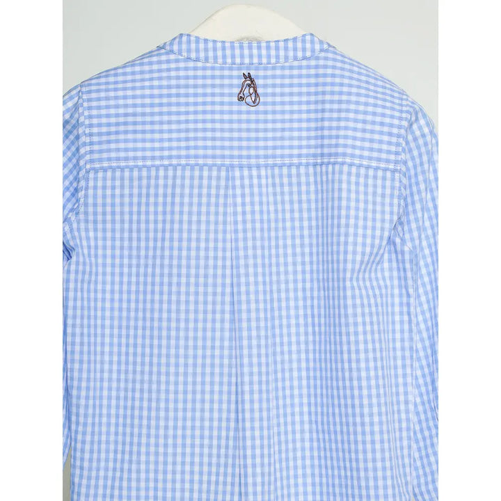 The Baby Trunk Unisex Checked Band Collar Shirt | 0 to 24 Months