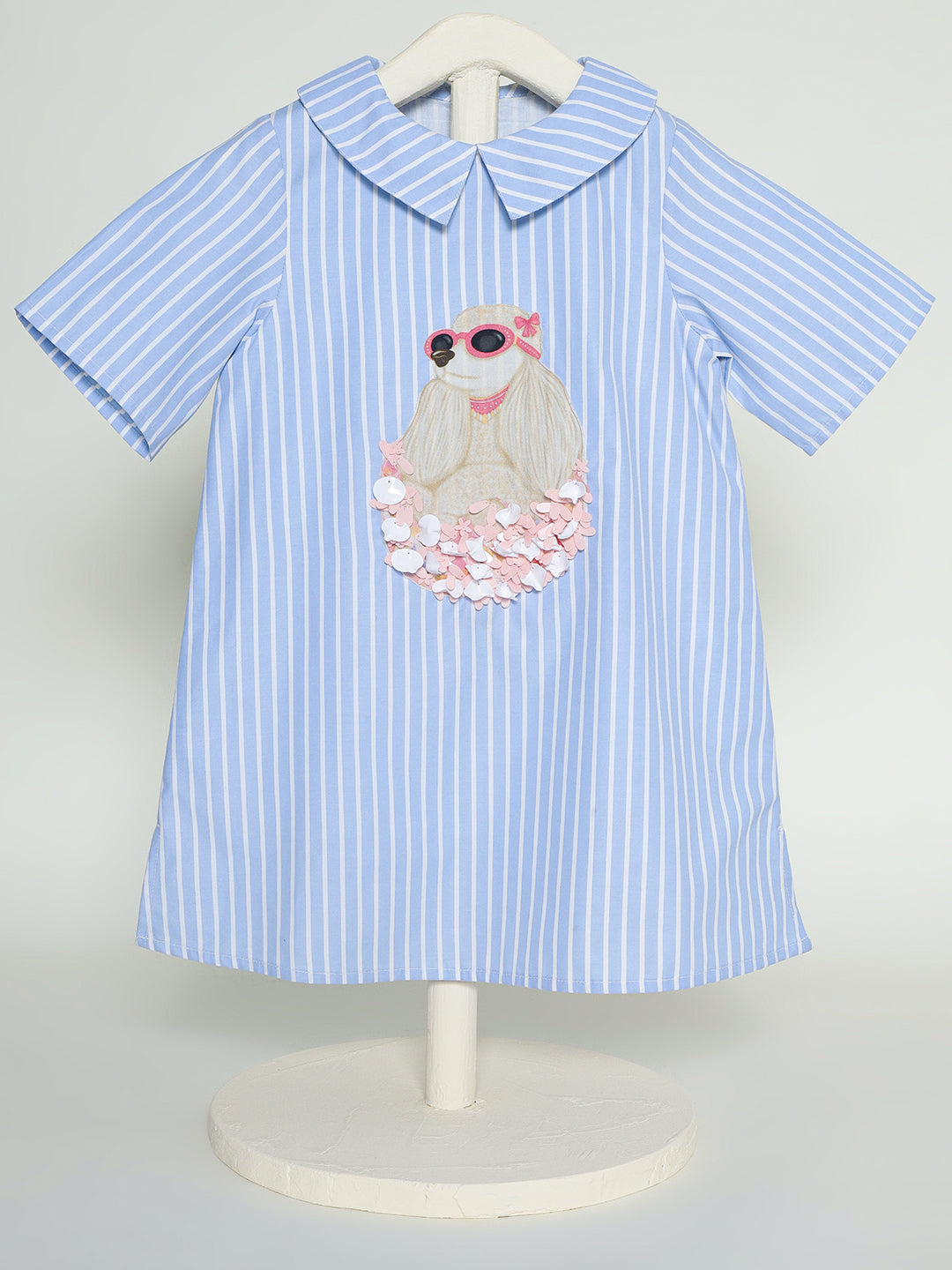 The Baby Trunk - Poodle Shift Dress with Sequin &amp; Tictac For Girls