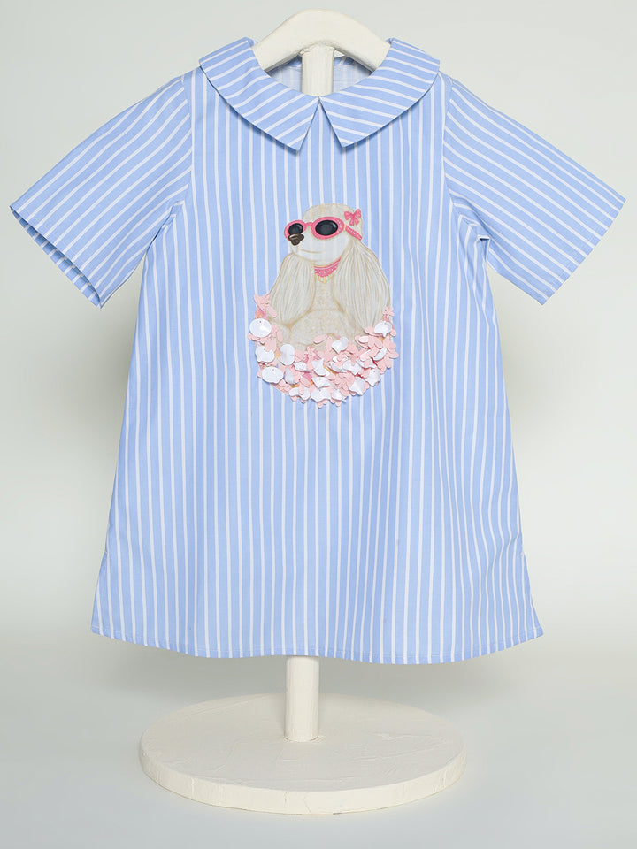 The Baby Trunk - Poodle Shift Dress with Sequin &amp; Tictac For Girls