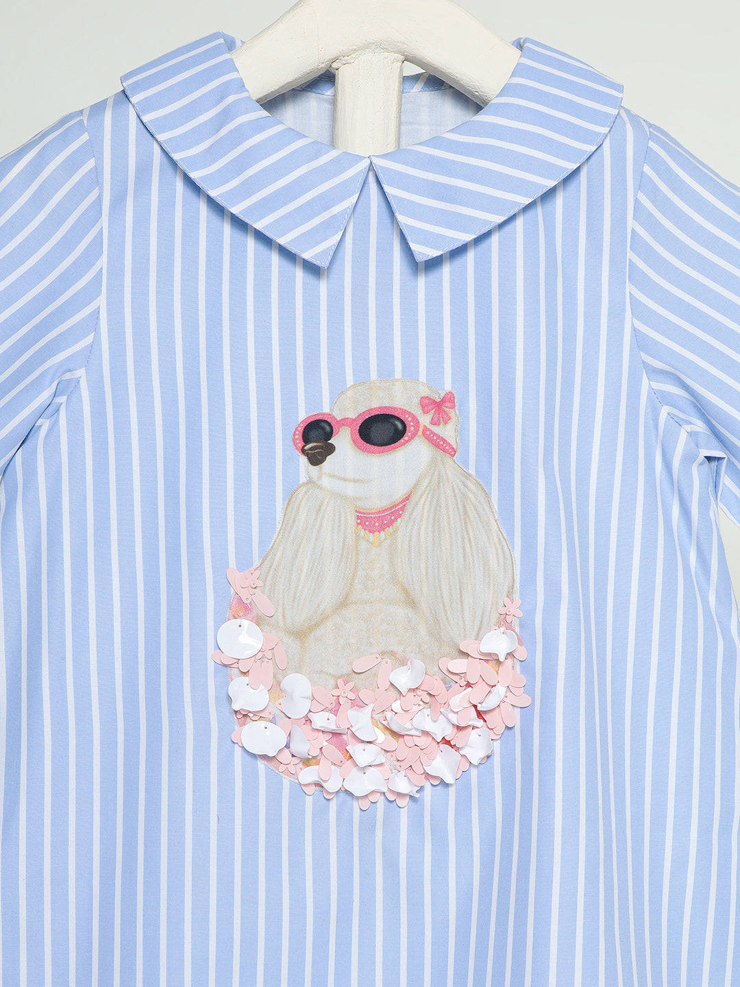 The Baby Trunk - Poodle Shift Dress with Sequin &amp; Tictac For Girls