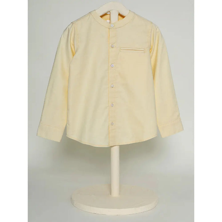 The Baby Trunk Unisex Yellow Band Collar Shirt | 0 to 24 Months