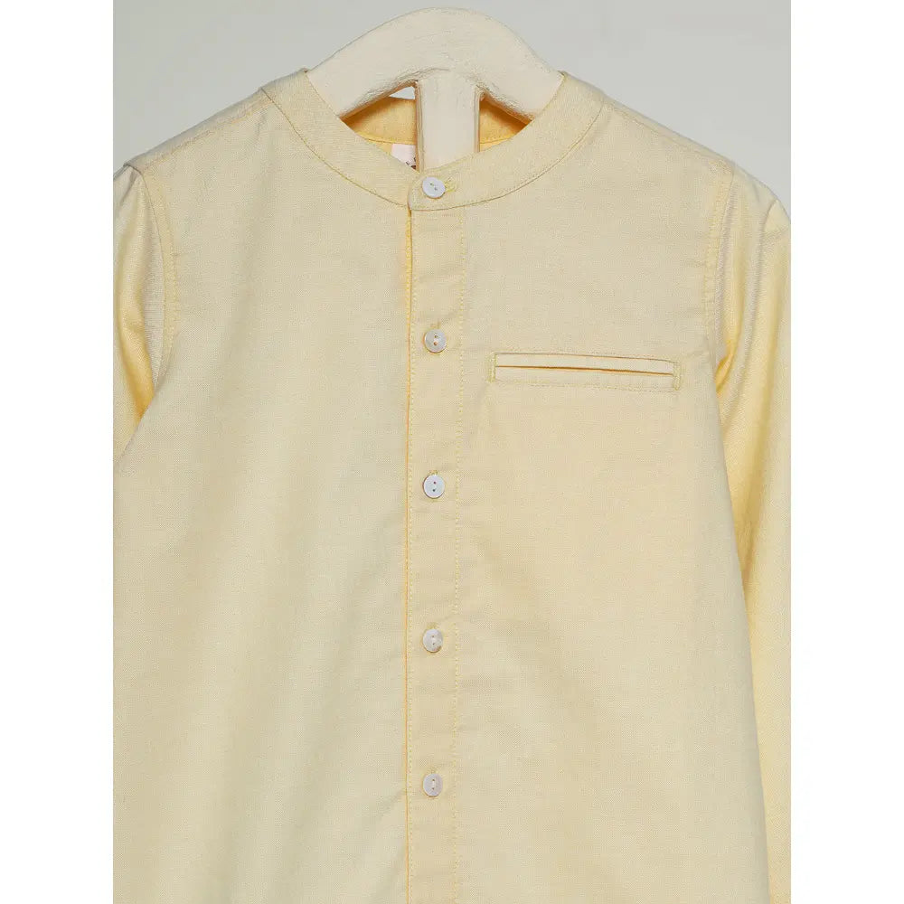 The Baby Trunk Unisex Yellow Band Collar Shirt | 2 to 6 Years