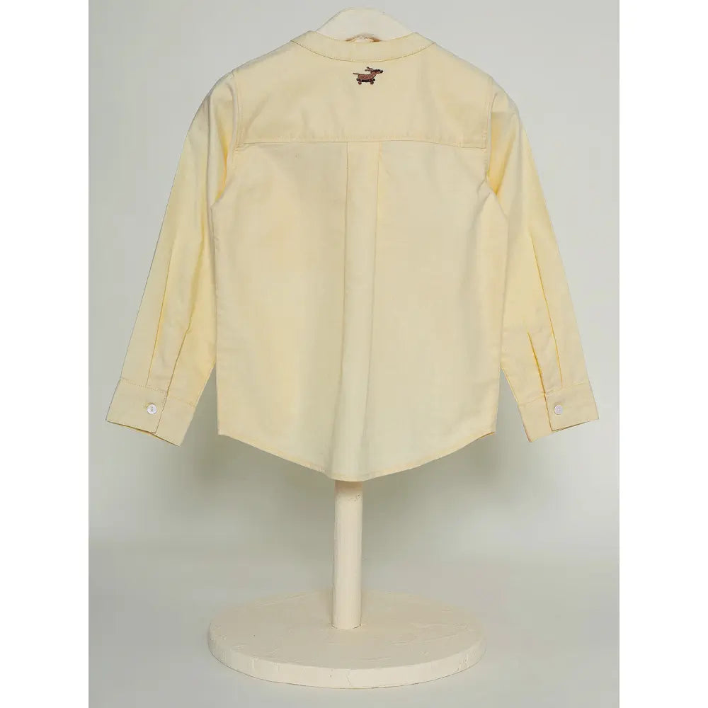 The Baby Trunk Unisex Yellow Band Collar Shirt | 0 to 24 Months