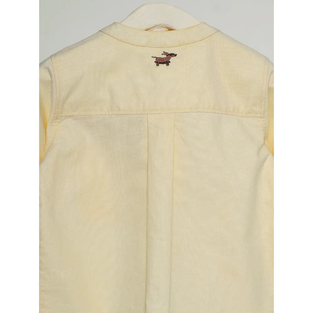 The Baby Trunk Unisex Yellow Band Collar Shirt | 0 to 24 Months