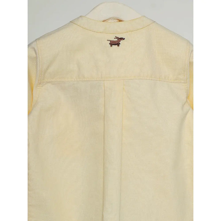 The Baby Trunk Unisex Yellow Band Collar Shirt | 0 to 24 Months