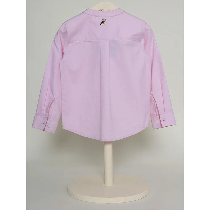 The Baby Trunk Unisex Pink Band Collar Shirt | 0 to 24 Months