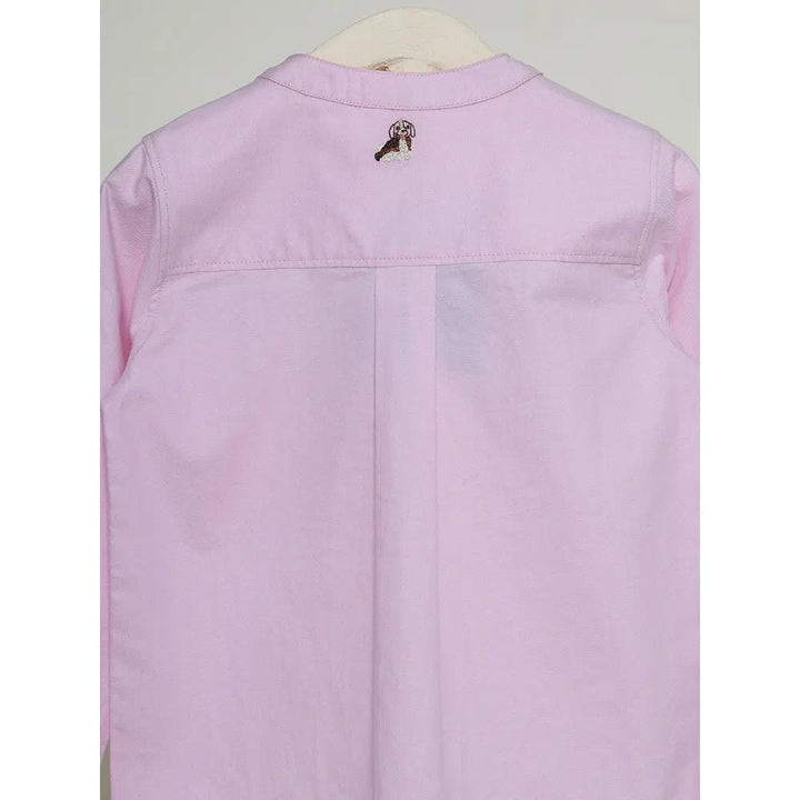 The Baby Trunk Unisex Pink Band Collar Shirt | 0 to 24 Months