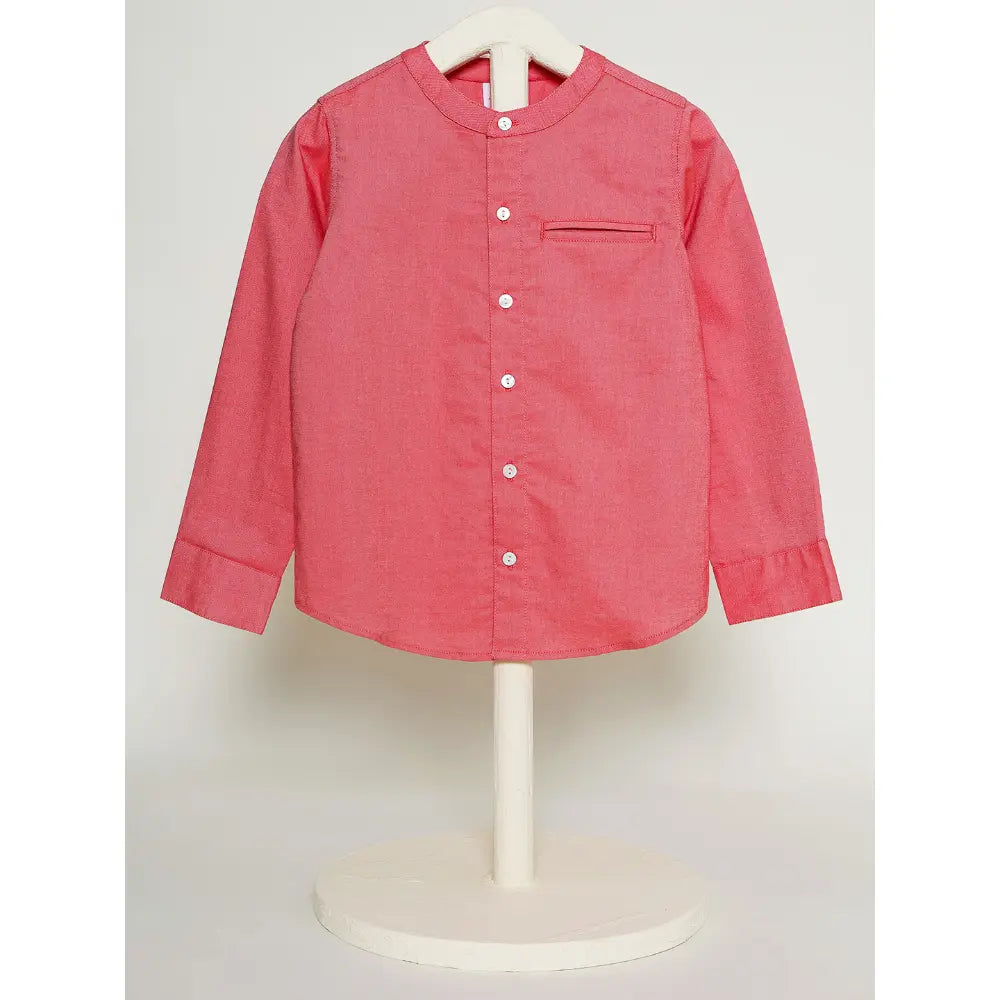 The Baby Trunk Unisex Coral Band Collar Shirt | 0 to 24 Months